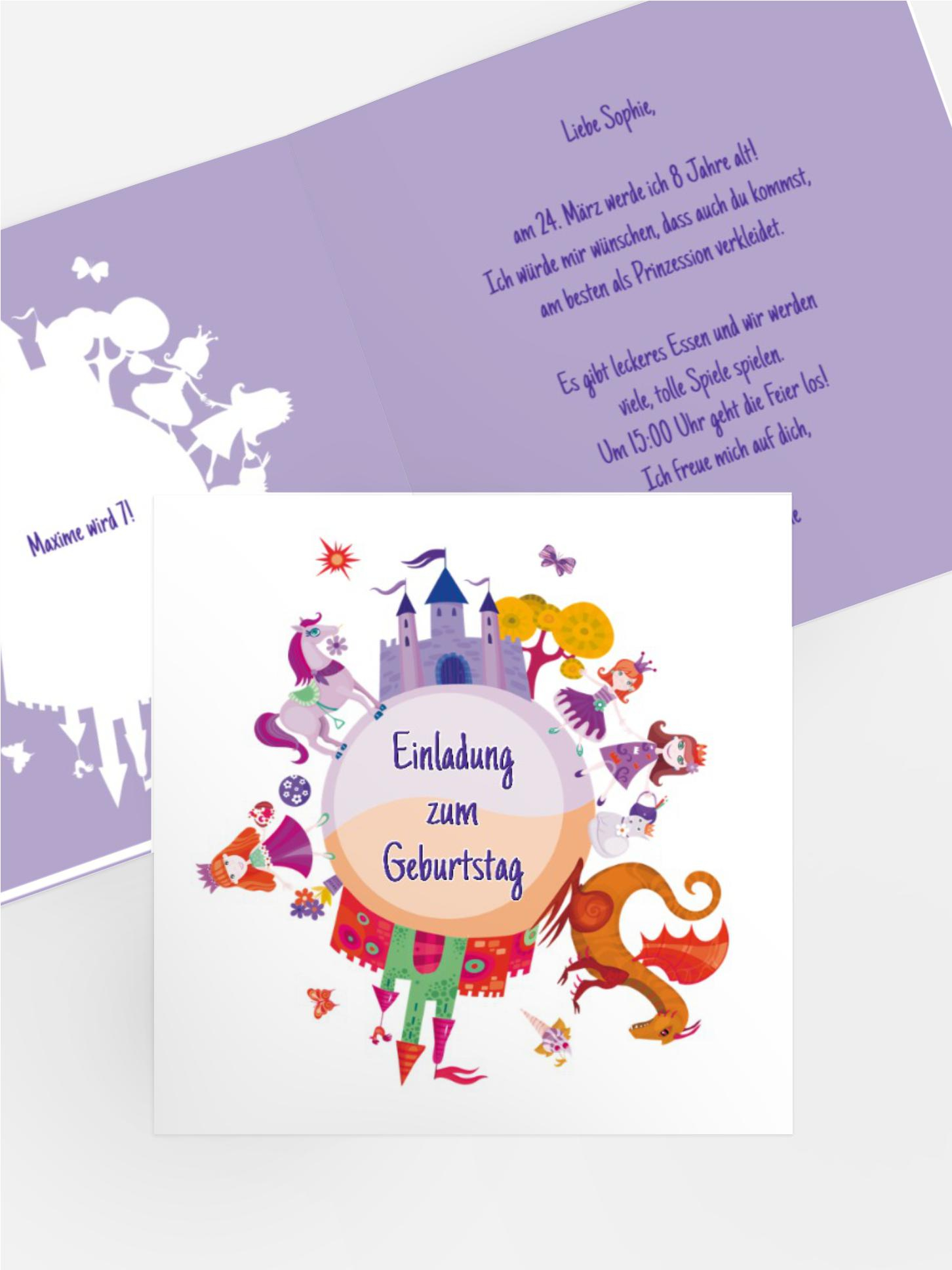 Kindergeburtstagseinladung "Traumprinzessin"