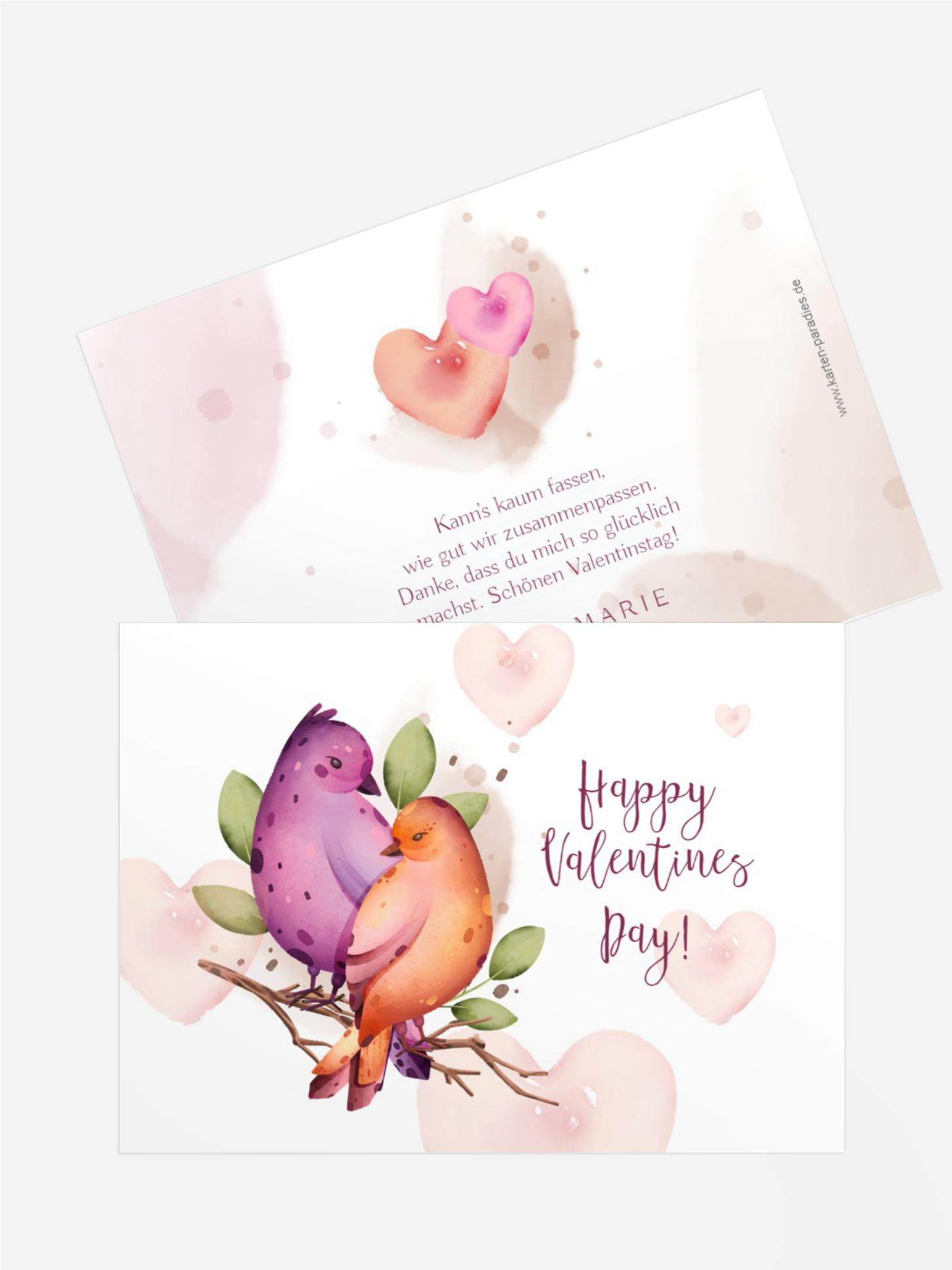 Valentinskarte Verliebte Vögel