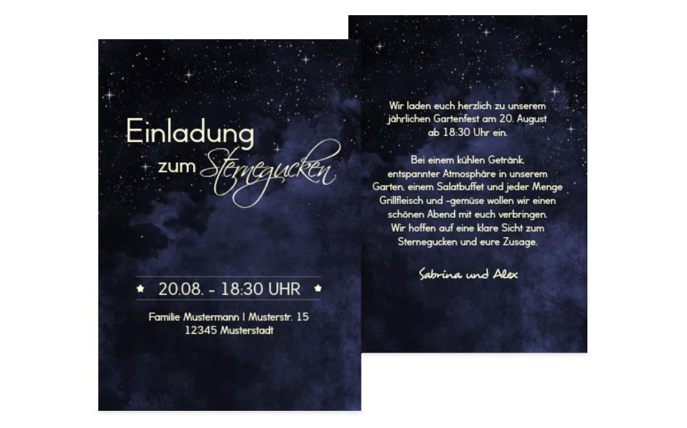 Sommerfest Einladung Sternennacht