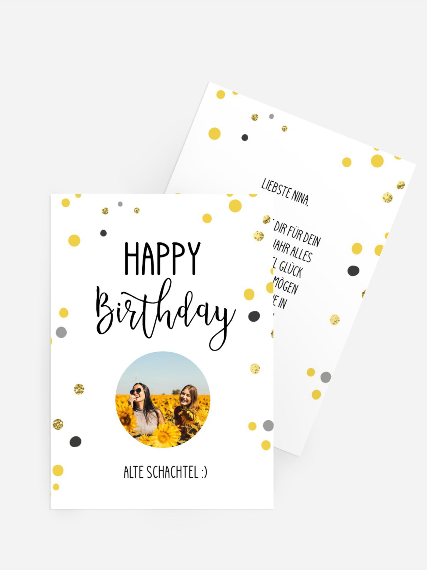 Glückwunschkarte zum Geburtstag Konfetti-Party