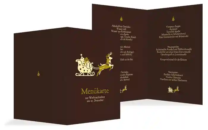 Menükarte Weihnachten Kutsche