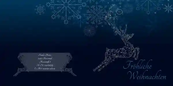 Weihnachtsgrußkarte Schnörkelhirsch