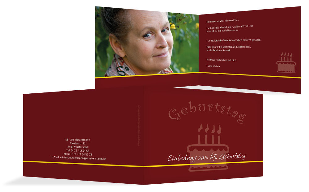 Geburtstagseinladung colour-contrasting 65 Foto Geburtstagseinladung colour-contrasting 65 Foto