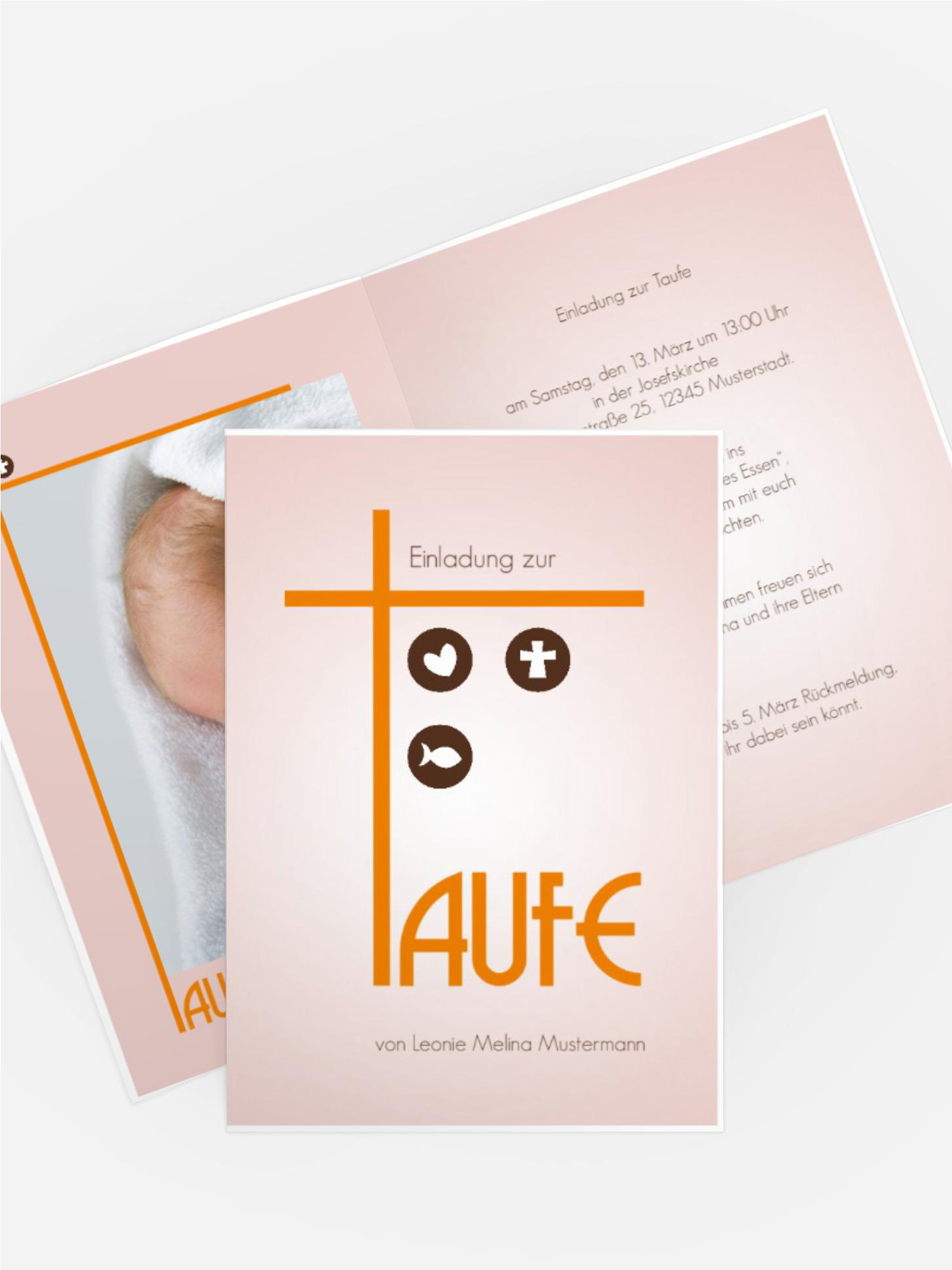 Einladung zur Taufe Taufkreuz