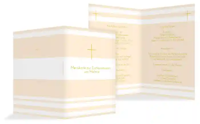 Kommunion Menuekarte Kreuz