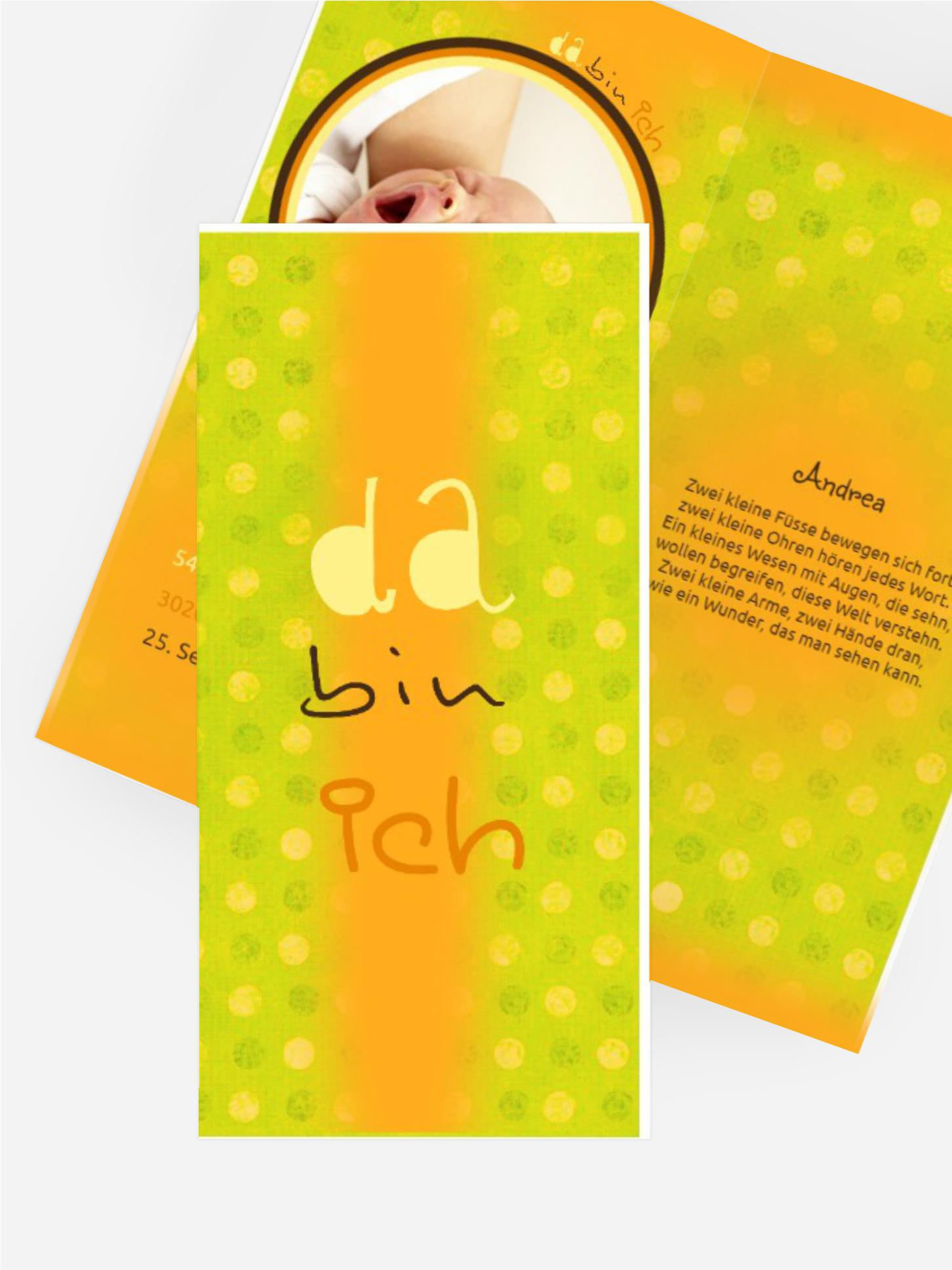 Geburtskarte da bin ich