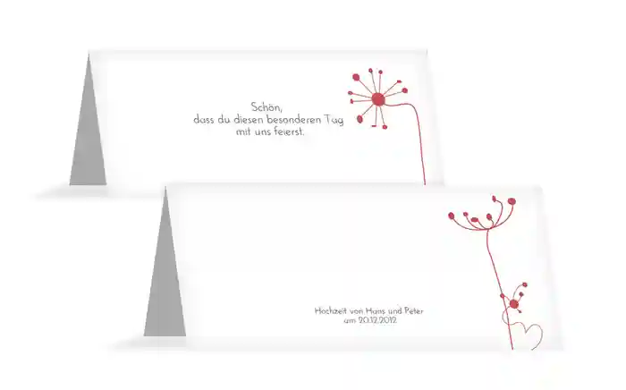 Tischkarte abstrakte Blumen