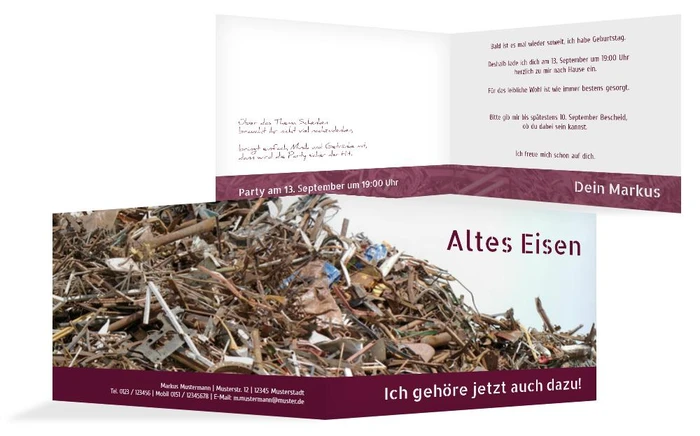 Geburtstagseinladung Altes Eisen