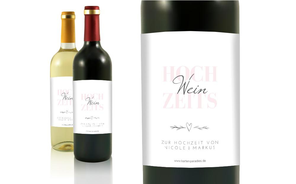 Flaschenetikett Hochzeit Herzensziel
