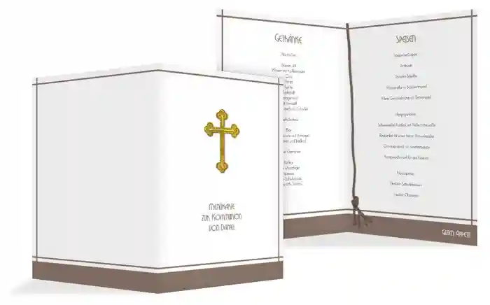 Menü zur Kommunion Gebetbuch