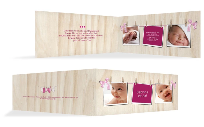 Karte zur Geburt Schleife