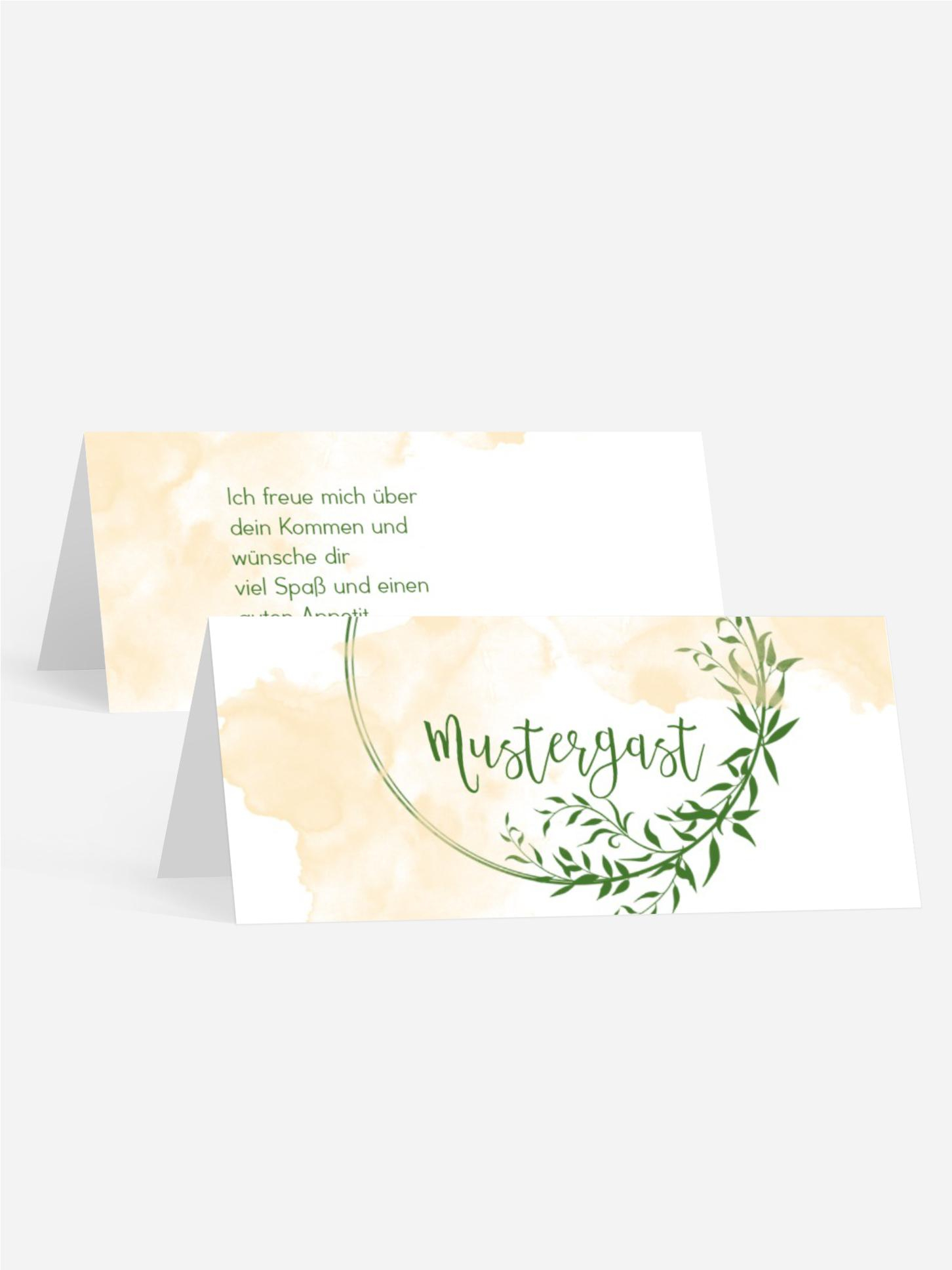 Tischkarte Konfirmation Blattkreis