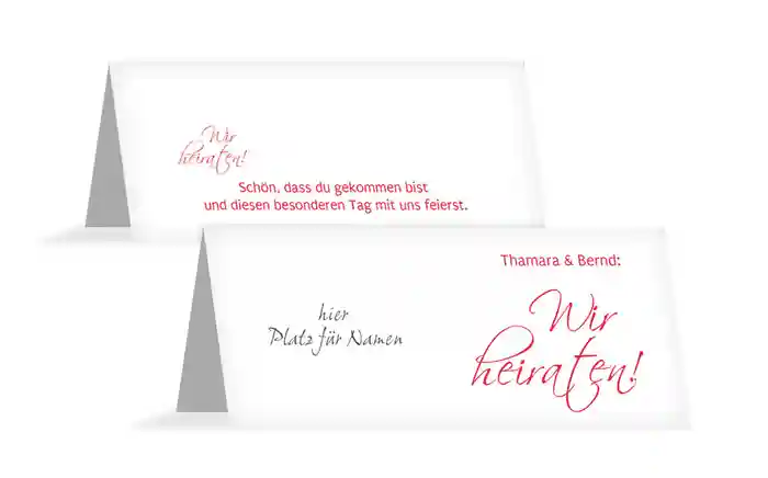Tischkarte Liebesbrief