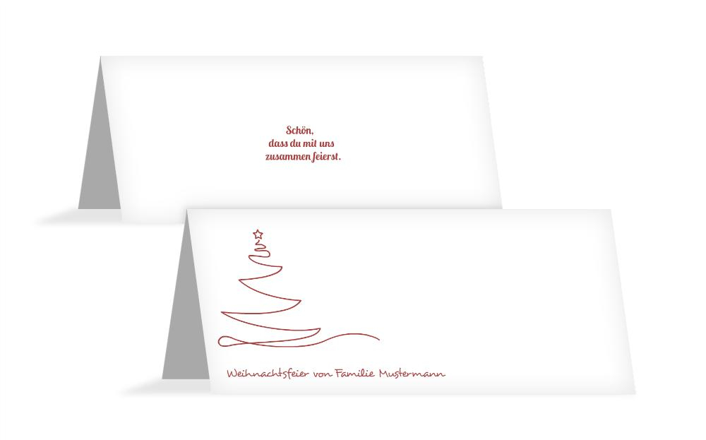Weihnachts Tischkarte Linienbaum