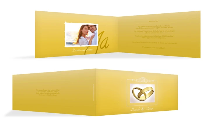Hochzeitseinladung DIN Ringetausch