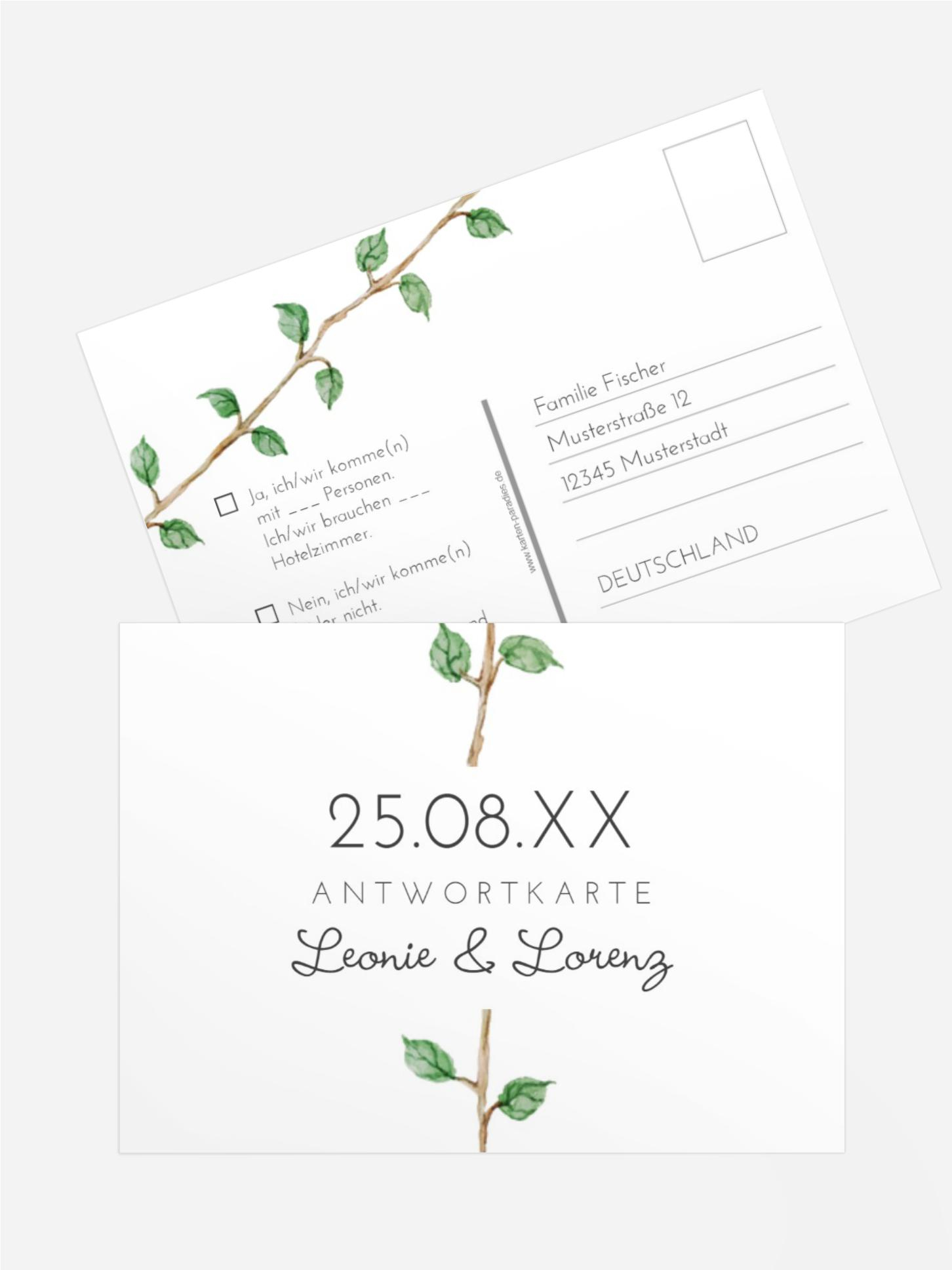 Antwortkarte Blumenranke