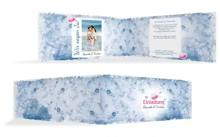 Einladungskarte DIN romantische Liebe