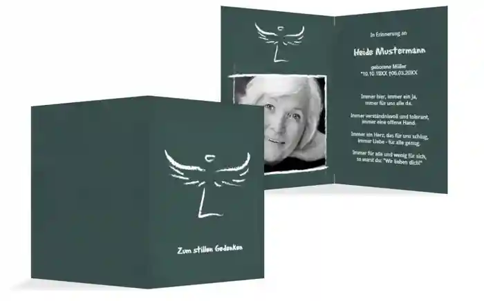 Sterbebildkarte heavenly wings