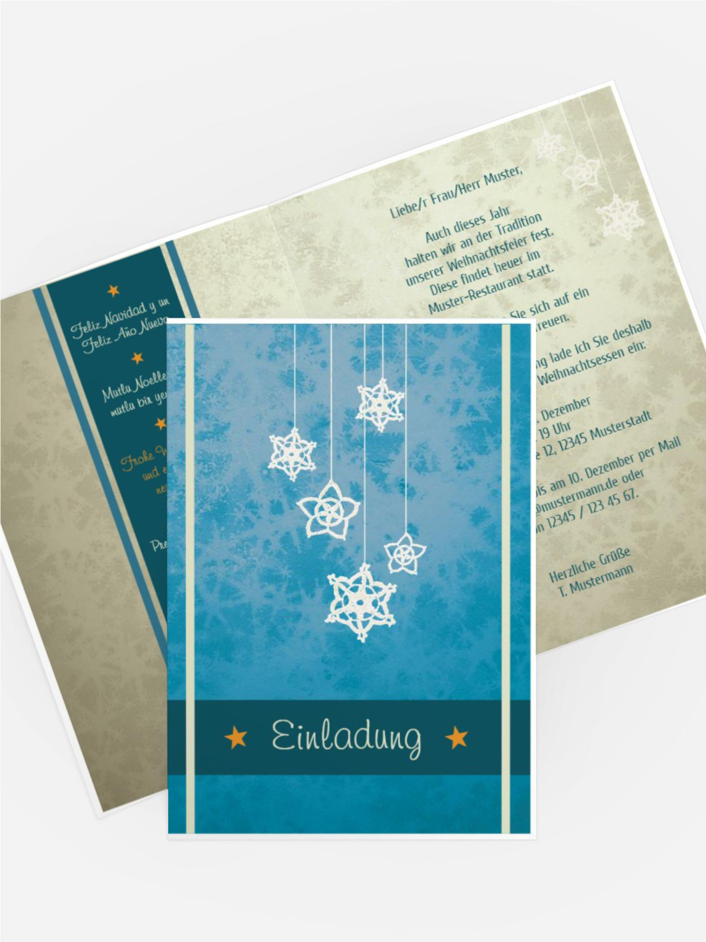 Weihnachtseinladung Geschäftlich Snowflakes