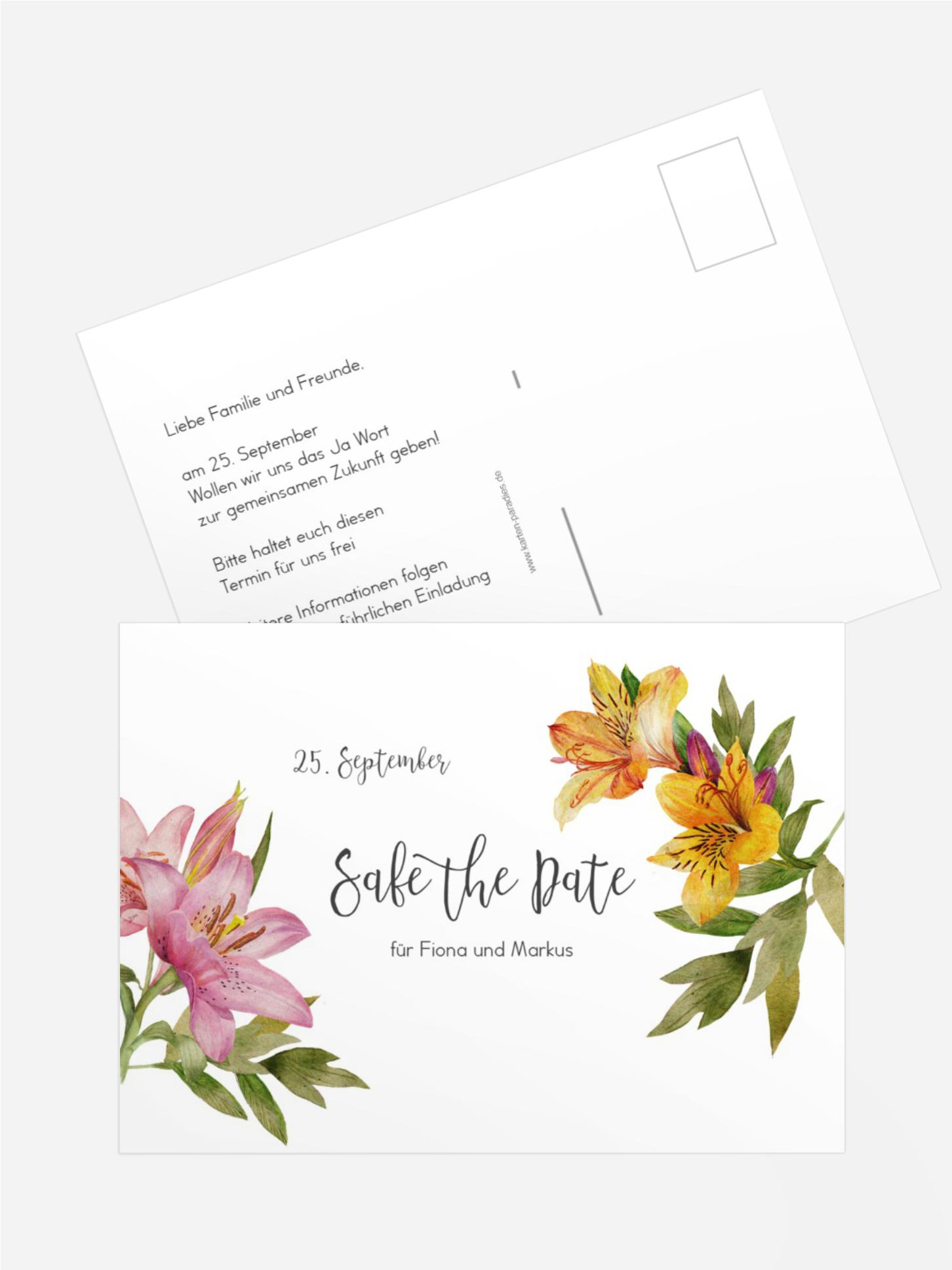 Safe the Date Blumendeko