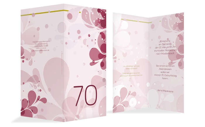 Geburtstagskarte Einladung Floral 70