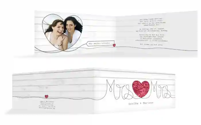 Hochzeitseinladung Mrs+Mrs Hochzeitseinladung Mrs+Mrs