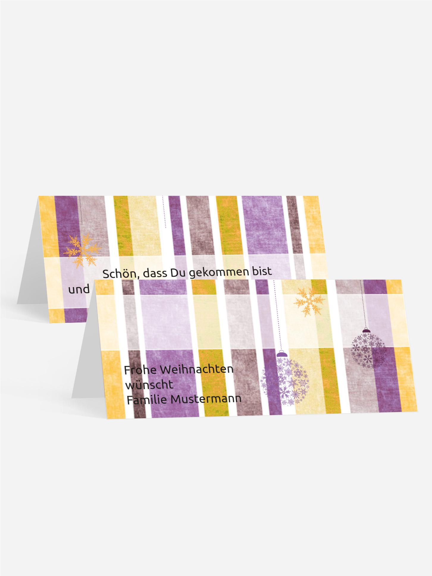 Weihnachtstischkarte Schmuck