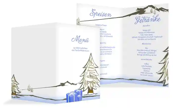 Menükarte Weihnachten Scribble