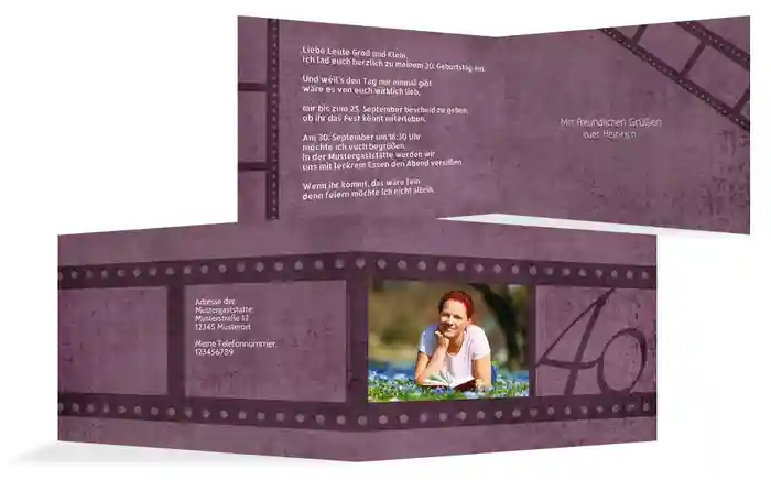 Geburtstagseinladung Retrofilm 40 Foto Geburtstagseinladung Retrofilm 40 Foto