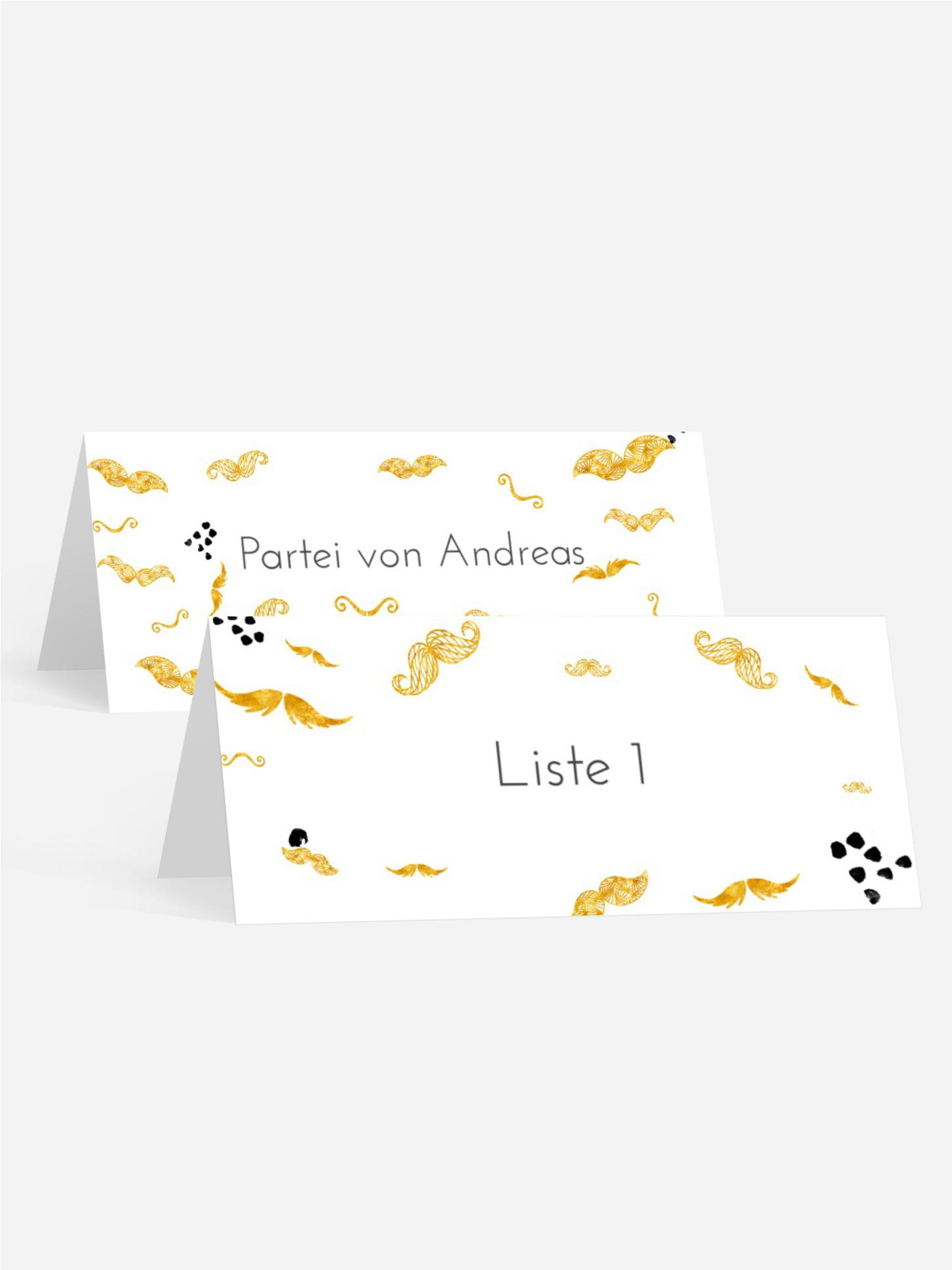 Tischkarte Geburtstag Moustache