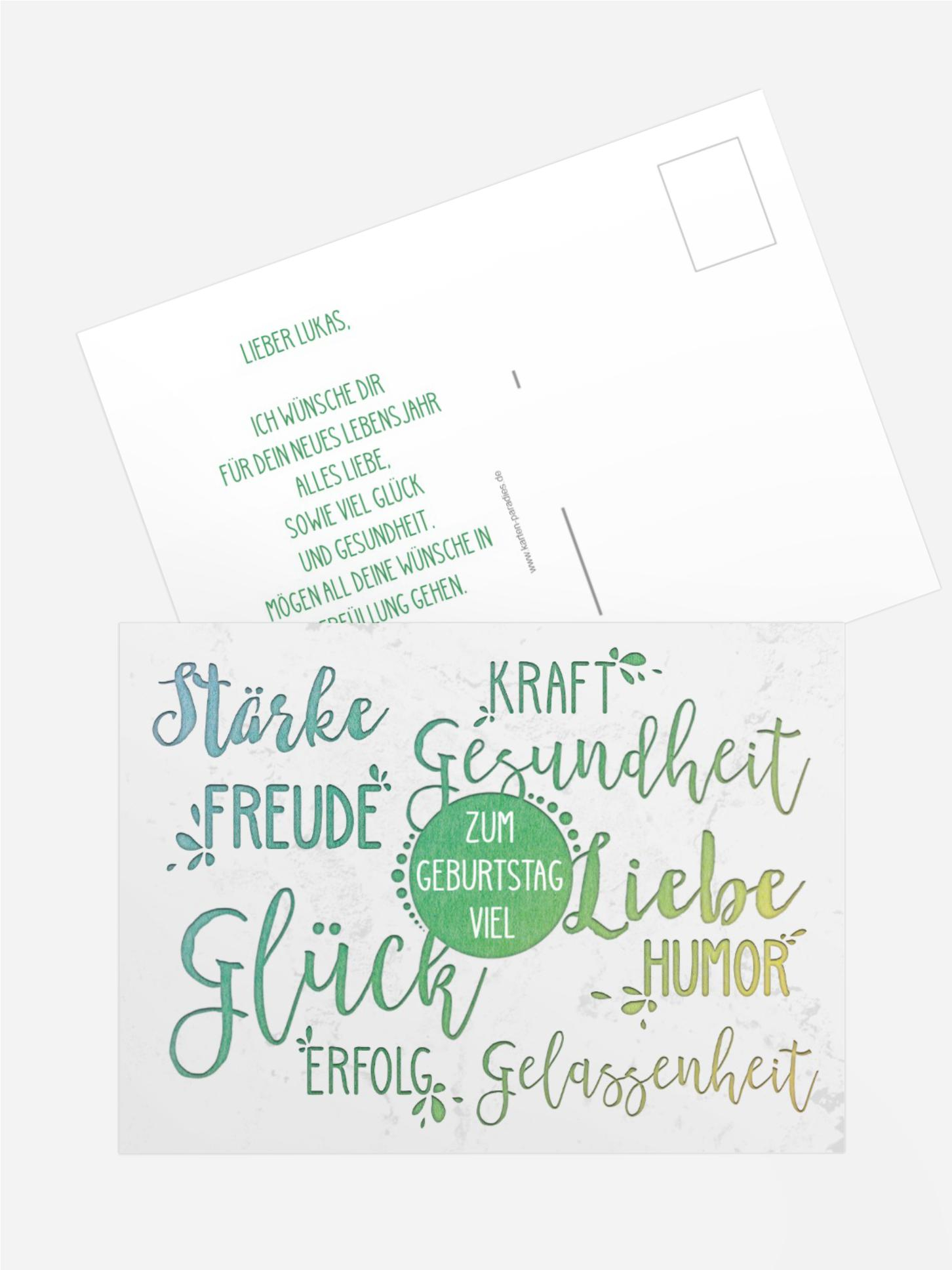 Glückwunschkarte zum Geburtstag Wörter