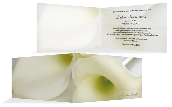 Dankeskarte Calla quer