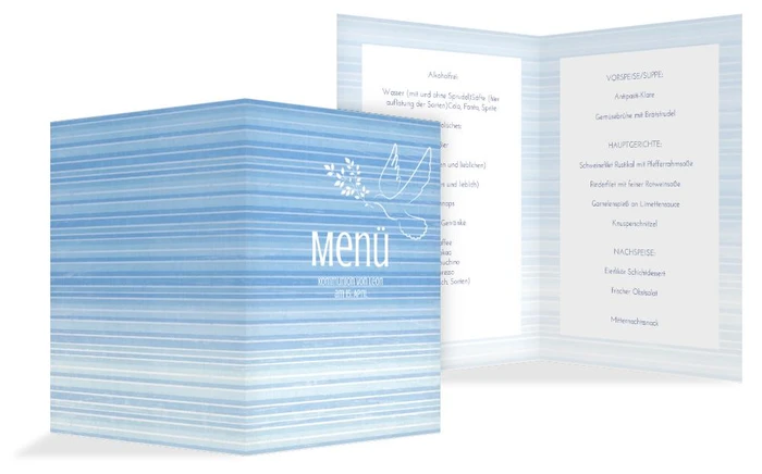 Menükarte Kommunion Taube 2