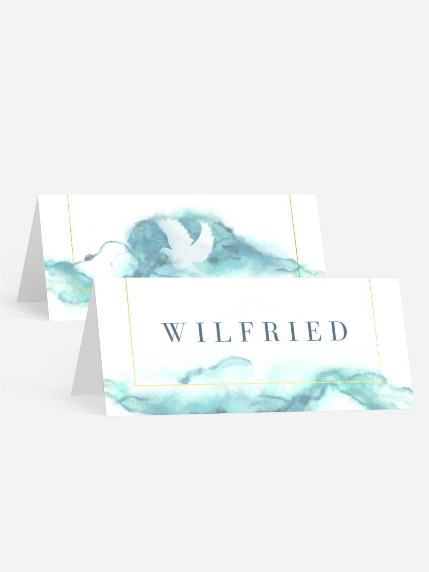 Tischkarte Taufe Engelstaube