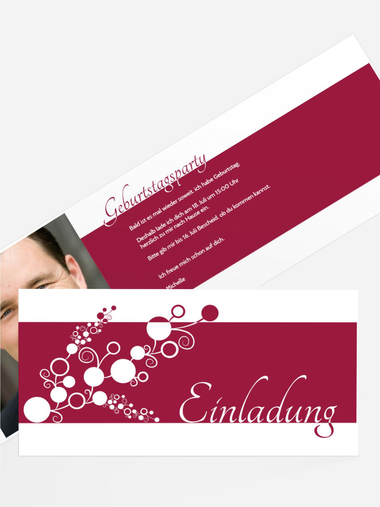 Geburtstagseinladungskarte bubble limb Foto