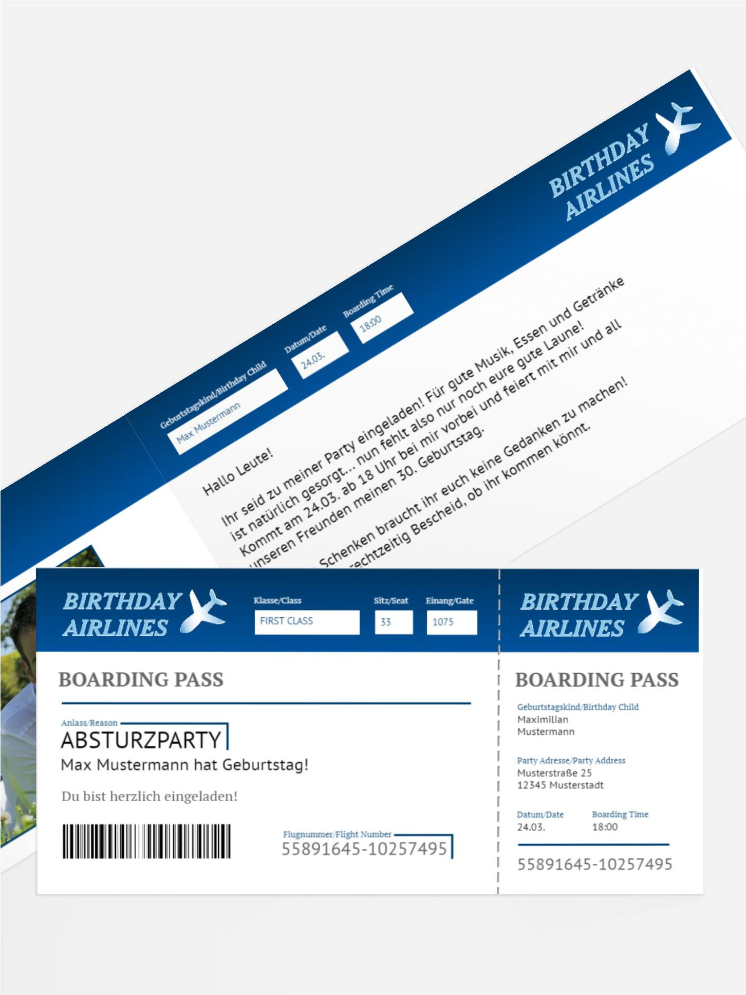 Geburtstagseinladung Absturzparty Foto