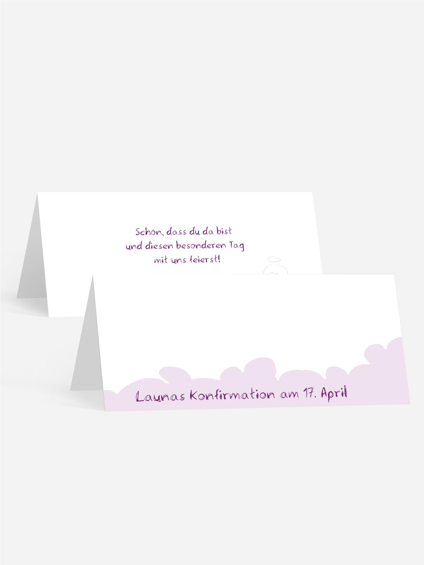 Tischkarte Konfirmation Engelchen Mädchen