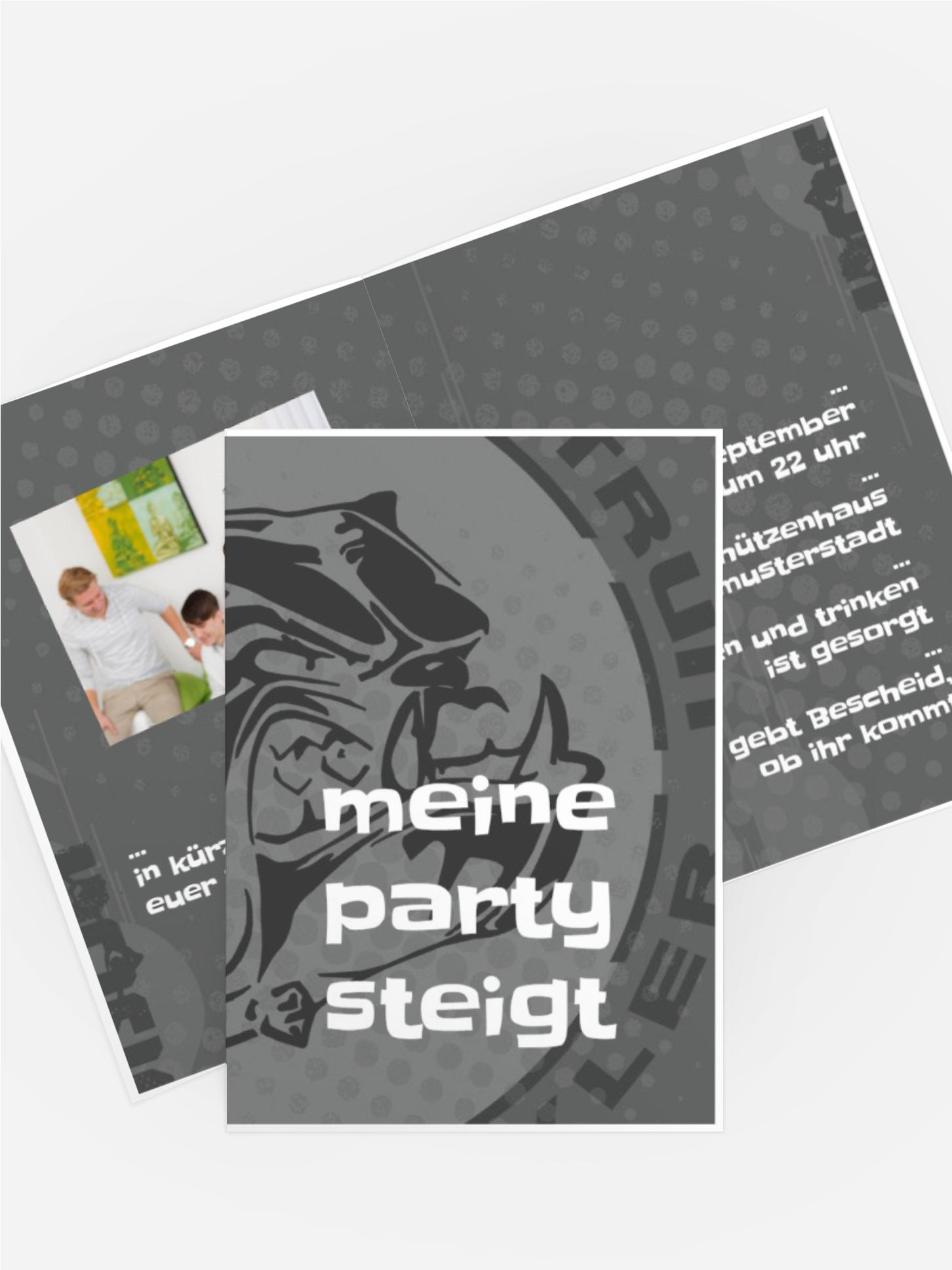 Einladungskarte zum Geburtstag Dog Foto