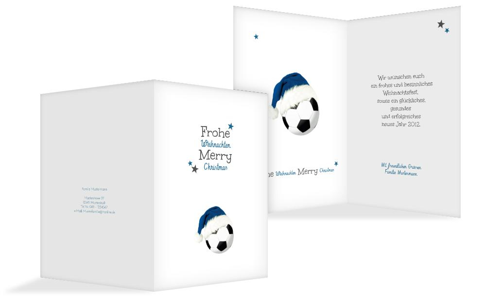 Weihnachts Grußkarte privat Fußballmütze Weihnachts Grußkarte privat Fußballmütze