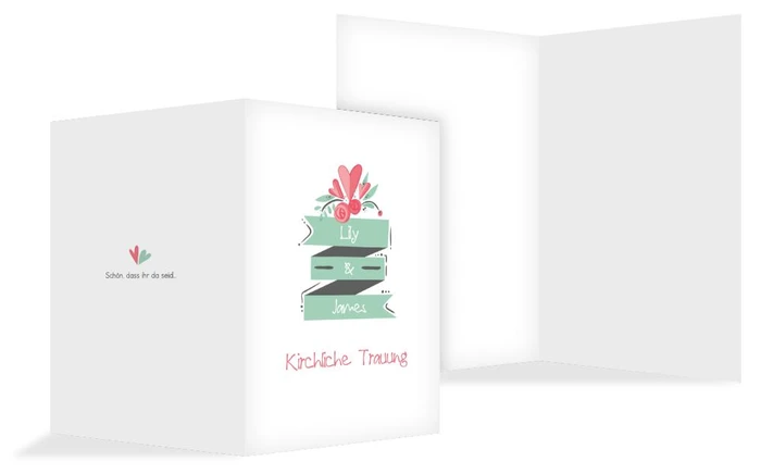 Hochzeit Kirchenheft Umschlag Du & Ich