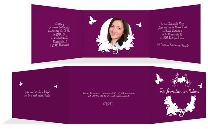 Einladungskarte Konfirmation Vogel Einladungskarte Konfirmation Vogel