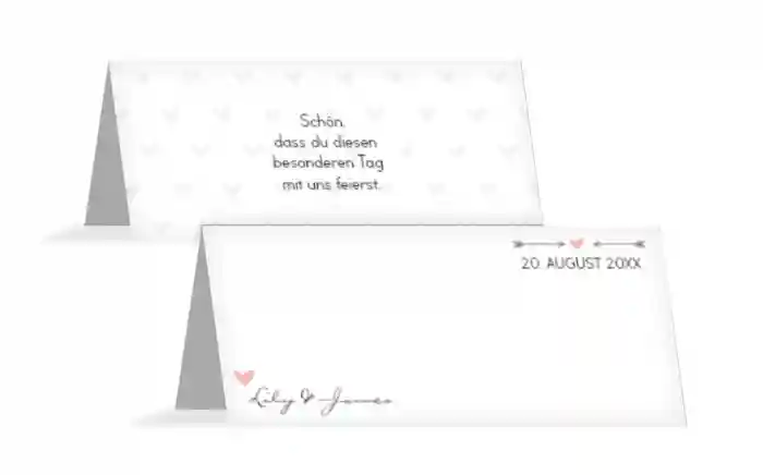 Tischkarte zur Hochzeit Pärchen Tischkarte zur Hochzeit Pärchen