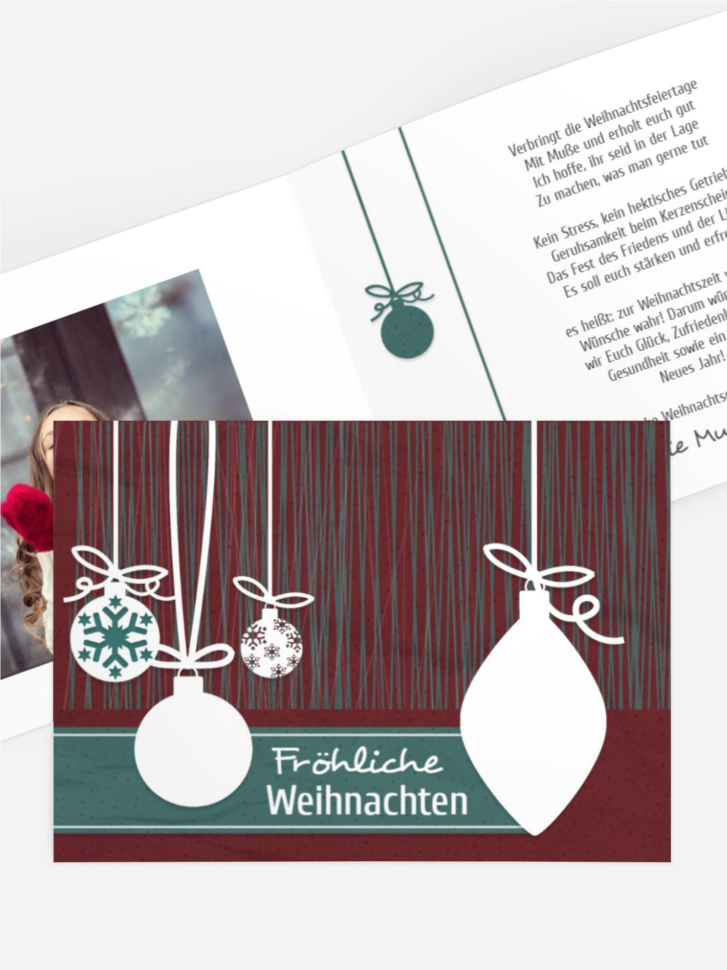 Foto Weihnachtsgrußkarte Moderne Kugeln