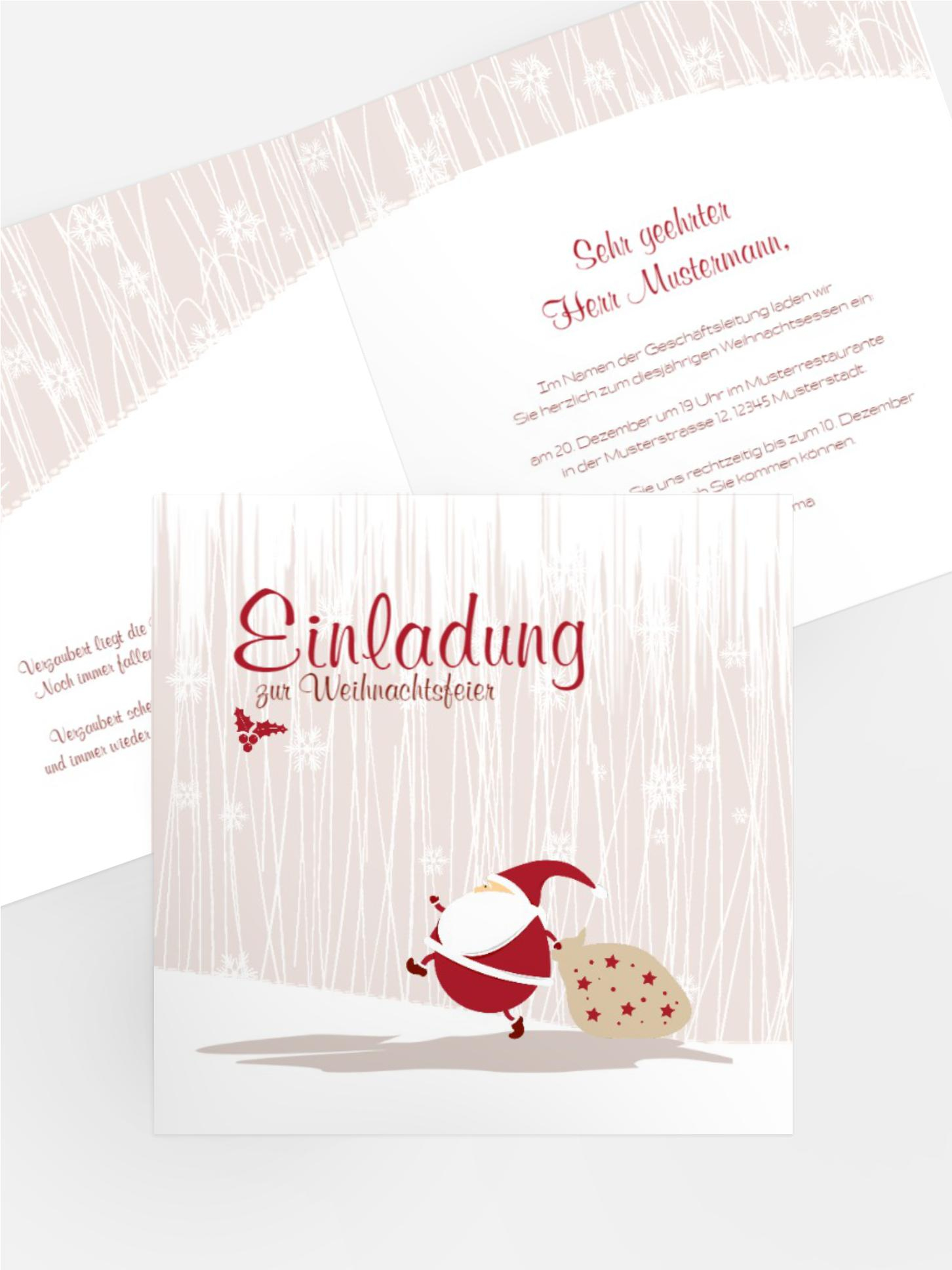 Weihnachtseinladung Weihnachtsmann