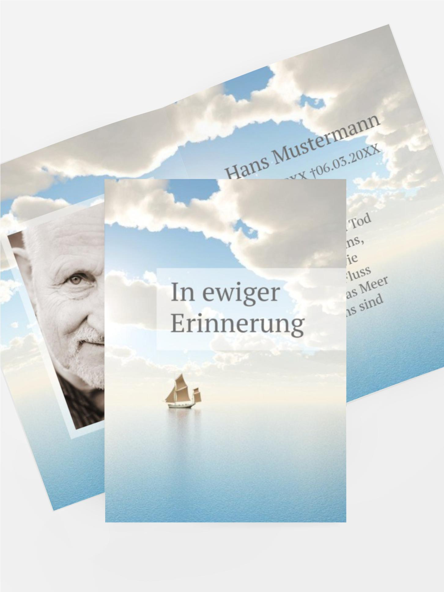 Sterbebildkarte Schiff