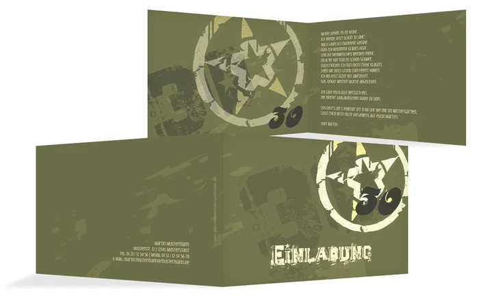 Einladungskarte zum Geburtstag star style 30