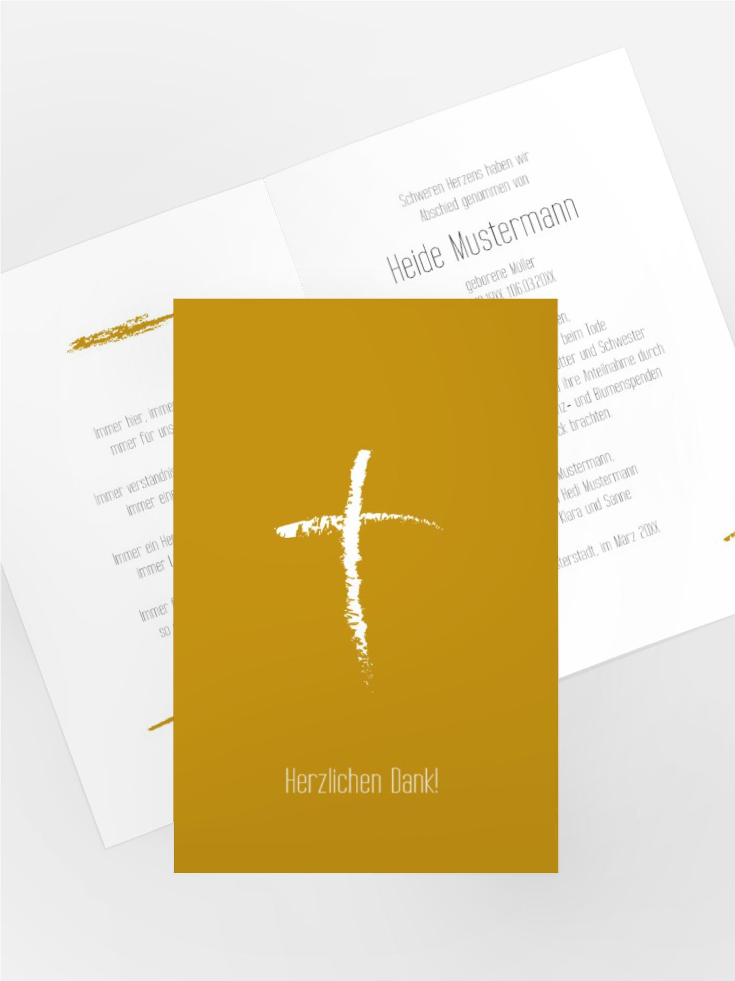 Dankeskarte Kreidekreuz hoch