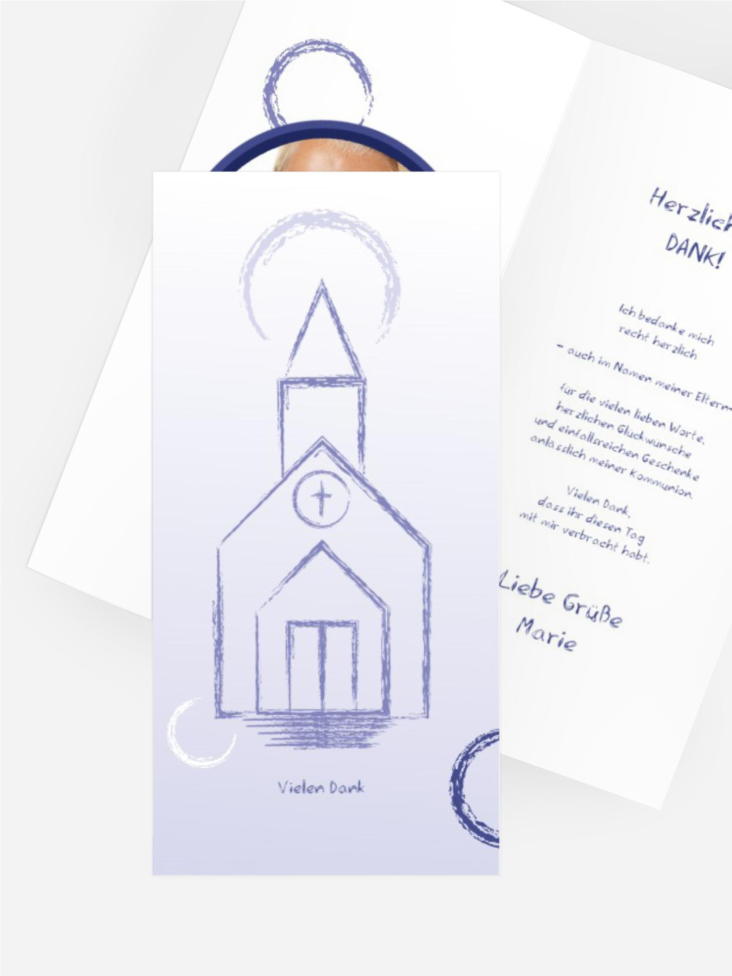 Dankeskarte Kommunion Kirche