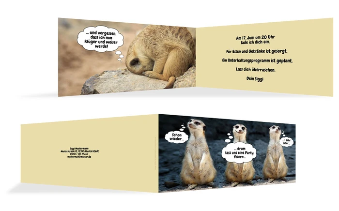 Geburtstageinladung Erdmaennchen Geburtstageinladung Erdmaennchen