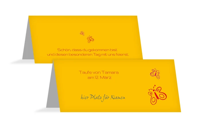 Tischkarte Taufe Butterfly Tischkarte Taufe Butterfly